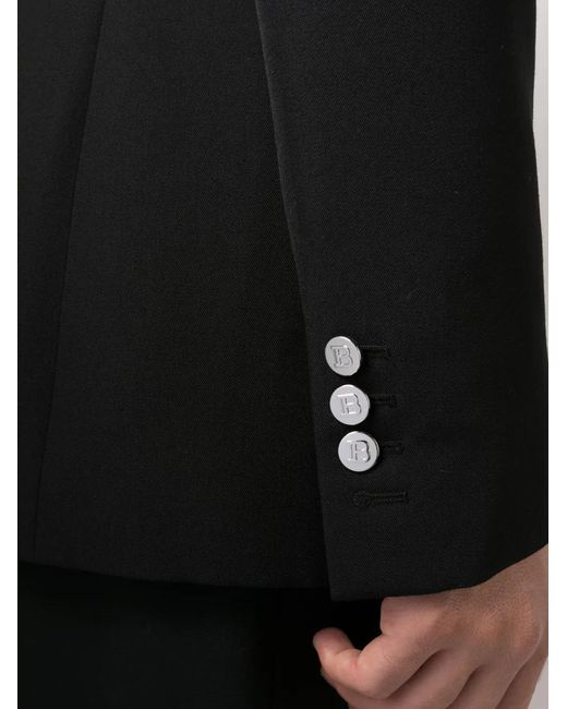 Balmain Black Single-Breasted Wool Blazer for men