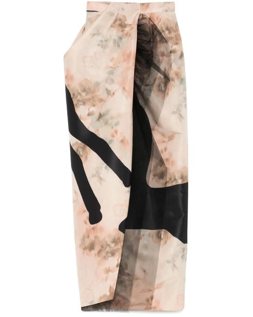 Vivienne Westwood Natural Drapierter Maxirock Mit Reh-Print