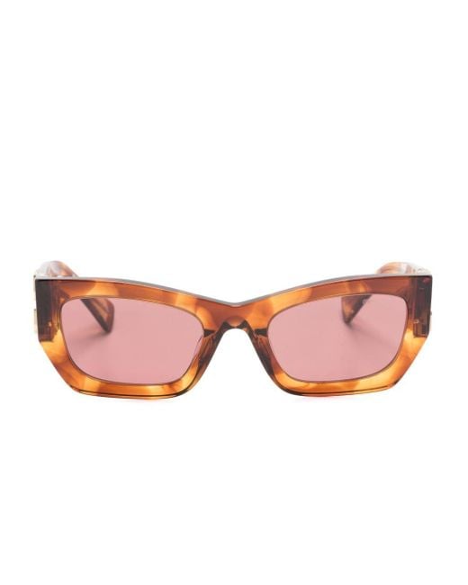 Miu Miu Pink Miu Glimpse Rectangle-frame Sunglasses