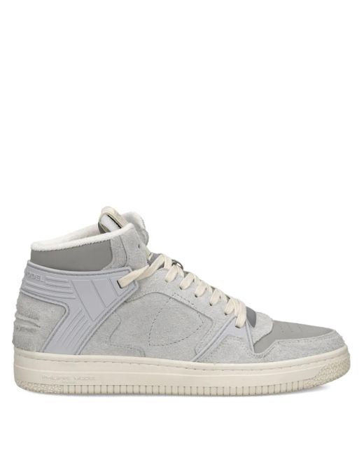 Philippe Model White La Grande High-Top Suede Sneakers for men
