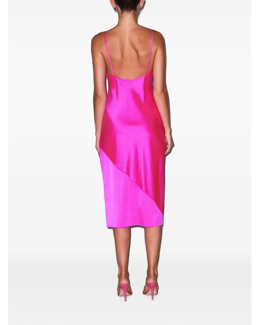 Fleur du Mal Pink Side-Slit Midi Dress