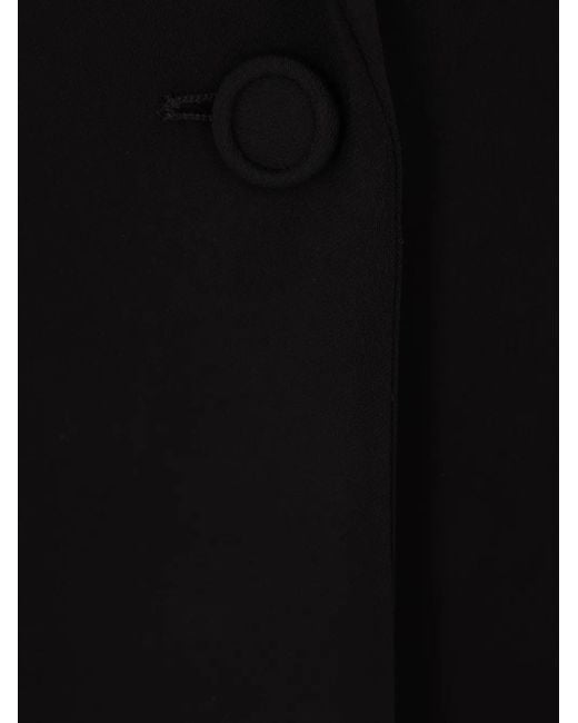 Roberto Cavalli Black Single-Breasted Cady-Texture Blazer