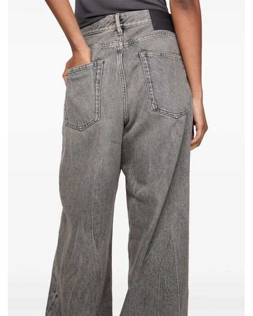 Acne Gray 1981 Logo-Patch Denim Trousers