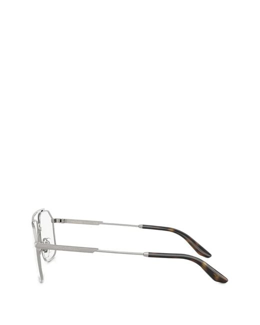 Dolce & Gabbana White Geometic Frame Glasses for men