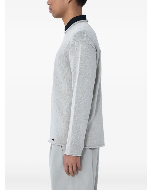 Massimo Osti Studio Gray Ribbed Crew-Neck Sweater for men