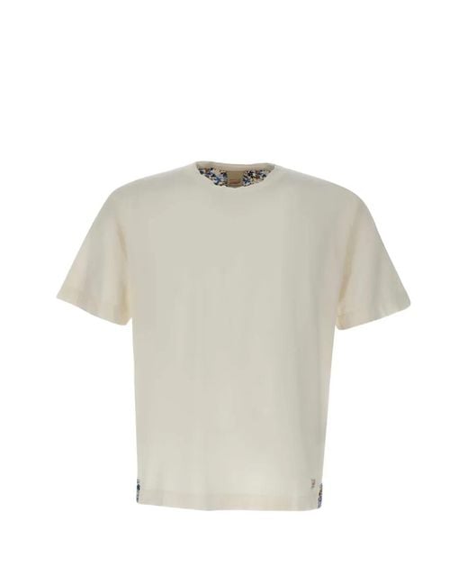 Bob White Embroidered-Logo Floral-Trim T-Shirt for men