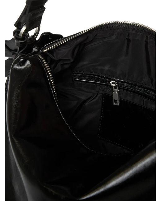 Desigual Black Medium Flower-Charm Shoulder Bag