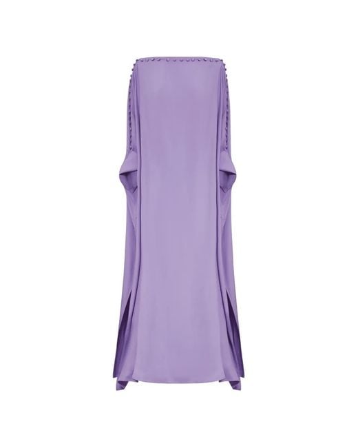 Taller Marmo Purple Mila Button-Embellished Maxi Dress