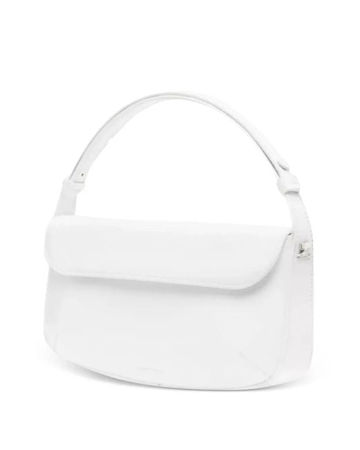 Courreges White Schultertasche mit geschwungener Klappe