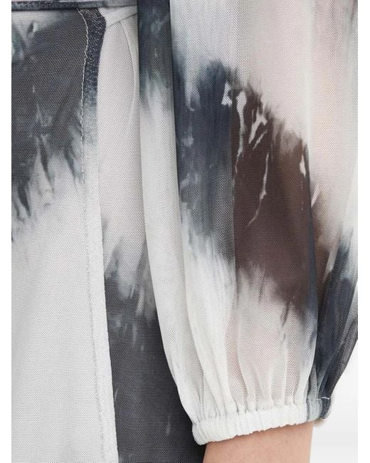 Bruuns Bazaar White Noriel Tie-Dye-Pattern Wrap Midi Dress