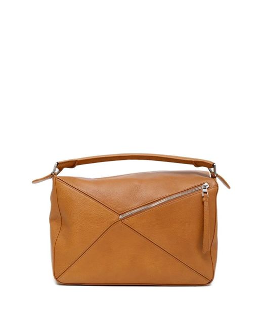 Loewe Brown Large Puzzle Leather Tote Bag for men