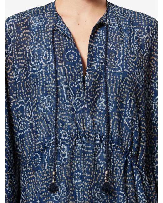 Isabel Marant Blue Loreliz Tassel Patterned Cover-Up