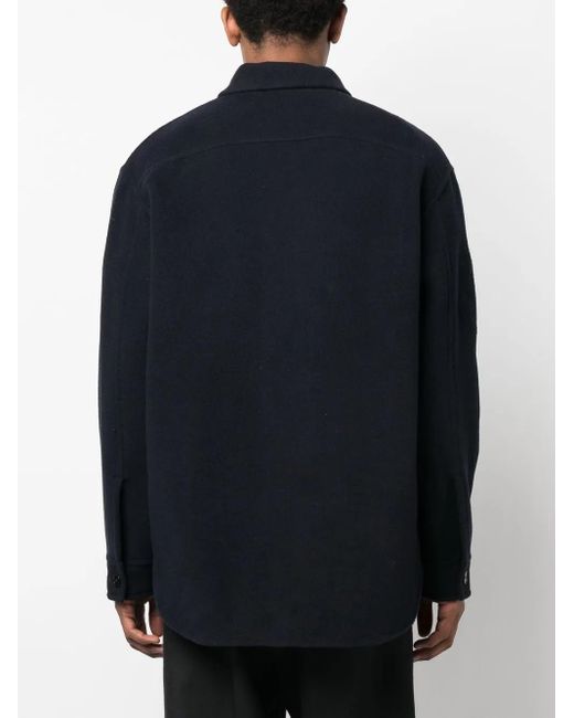 Jil Sander Hemdjacke Mit Logo-Stickerei in Blue für Herren