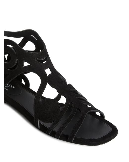 Emilio Pucci Black Low Gladiator Sandals