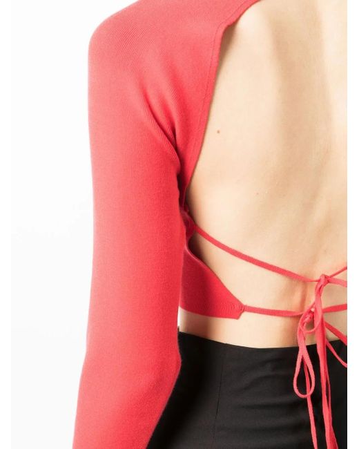 ROKH Red Open Back Knitted Top