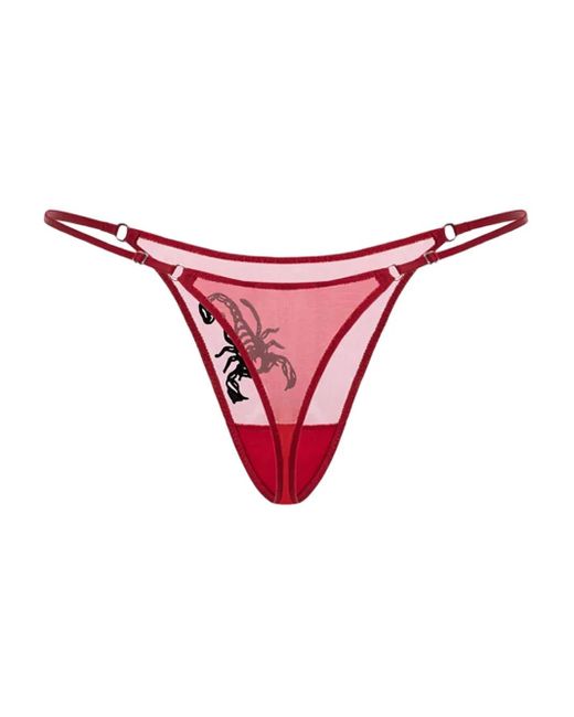 Zhilyova Embroidered Sheer Thong