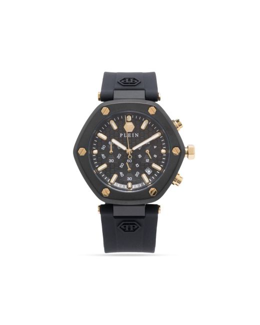 メンズ Philipp Plein Hexagon Chrono 42mm 腕時計 Black
