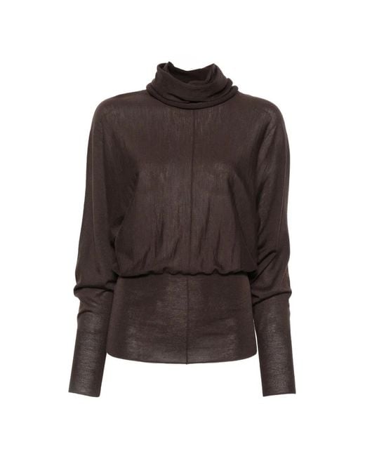 Soeur Brown Wool Roll-Neck Knit