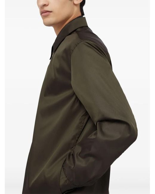 Jil Sander Green Zip-Up Shirt Jacket for men