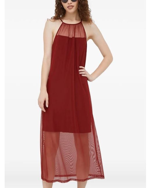 DKNY Women's Red Halterneck Midi Dress - www.stlouis.ac.tz