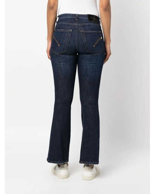 Dondup Blue Mid-Rise Flared Jeans