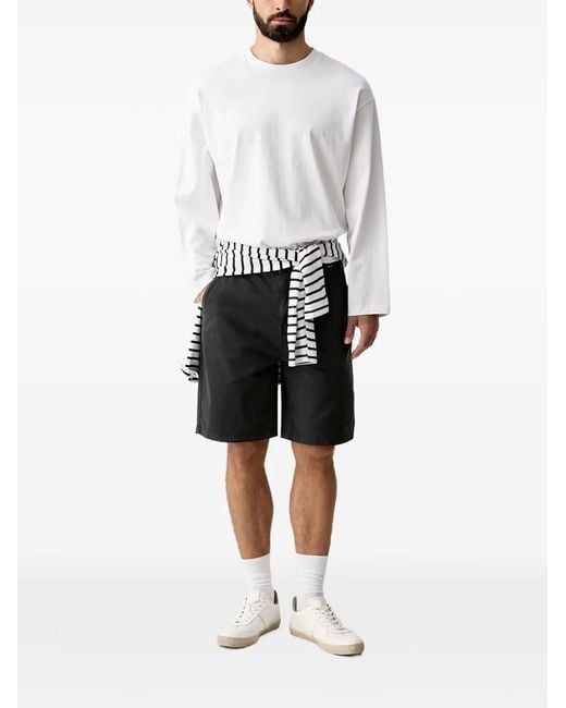 Hurley Black Logo-Patch Chino Shorts for men