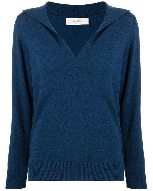Pringle of Scotland Blue Polo-Style Jumper