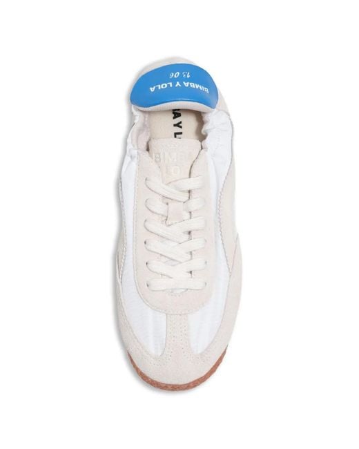 Bimba Y Lola White Suede And Nylon 13 06 Sneakers