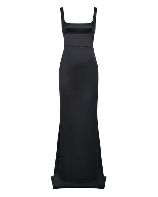 Robe Longue À Encolure Carrée Nicholas en coloris Black
