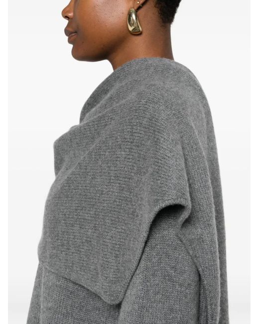 Jonathan Simkhai Gray Scarf-Detail Sweater