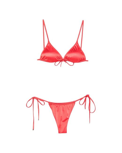 VENUJA Red Tie-Detail Bikini