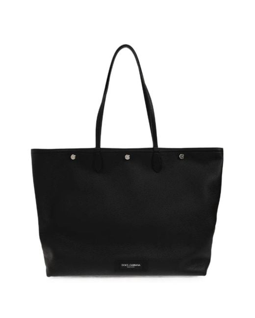 Dolce & Gabbana Black Essenza Grained Leather Shoulder Bag for men