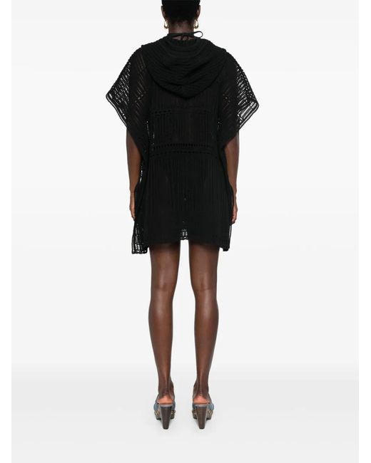 Givenchy Black Crochet Poncho
