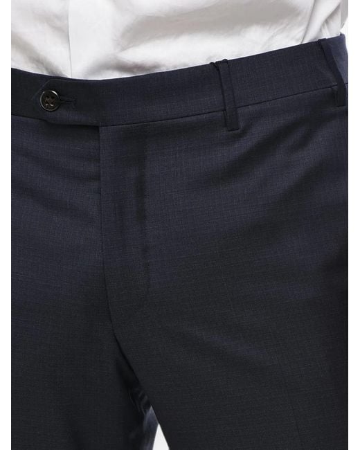 Corneliani Blue Academy Virgin-Wool Trousers for men