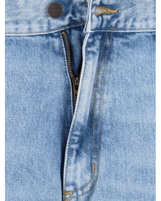 Carhartt Blue Double Knee Belt-Loop Jeans for men