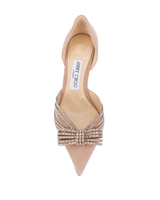 Jimmy Choo Multicolor Kaitence Crystal-Embellished Bow Pumps