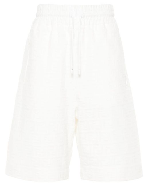 Fendi Shorts Met Ff-patroon in het White voor heren