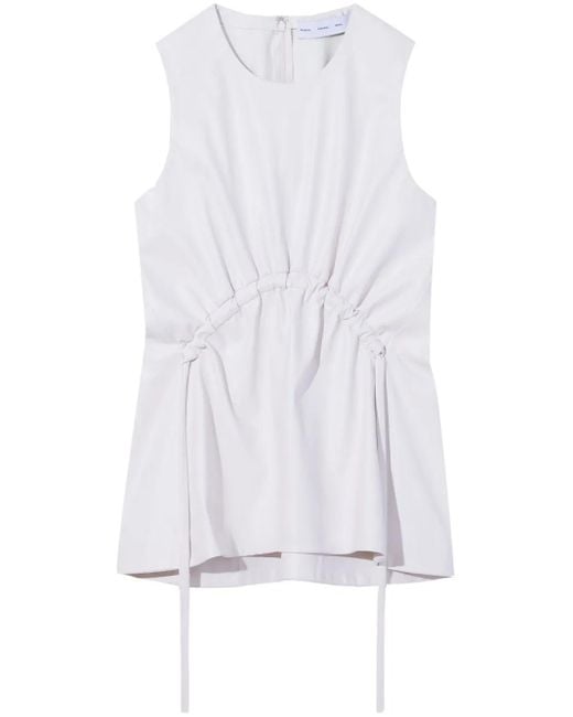 Proenza Schouler White Drawstring-Detail Faux-Leather Top