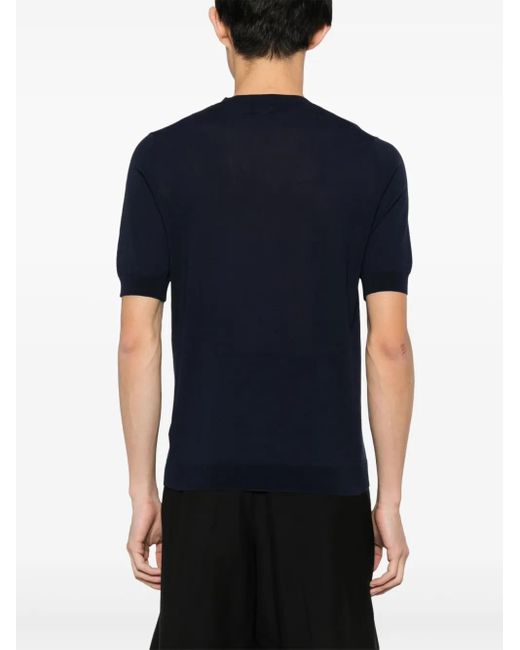 Ballantyne Black Ribbed-Trim T-Shirt for men