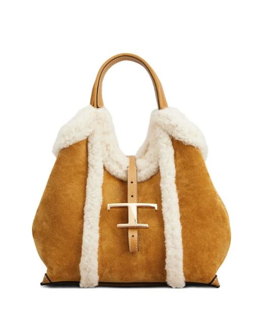 Tod's Suède Tas Met Lammy Afwerking in het Natural