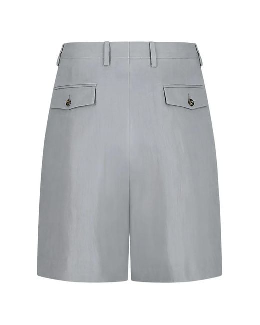 Lardini Gray Button Pocket Shorts for men