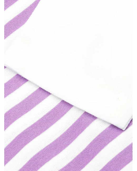 COMME DES GARÇONS PLAY Pink Striped Logo-Patch T-Shirt