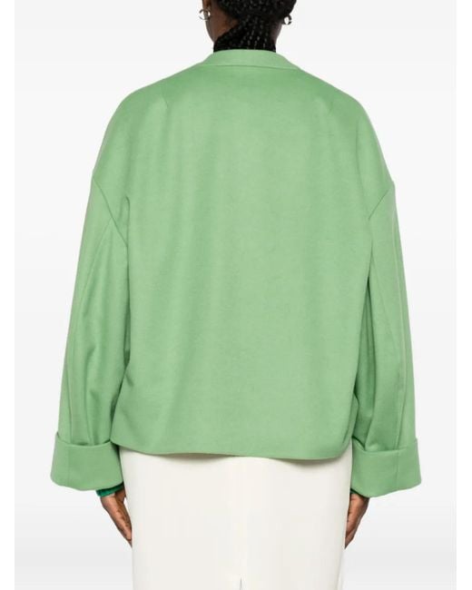 Alberto Biani Green Buttoned Cropped Jacket