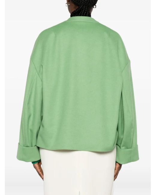 Alberto Biani Green Buttoned Cropped Jacket