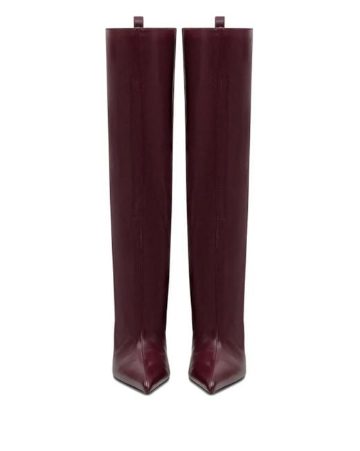 The Attico Red 65Mm Lea Pointed-Toe Leather Boots