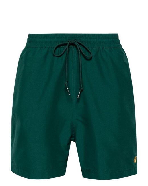 Carhartt Green Chase Logo-embroidered Swim Shorts for men