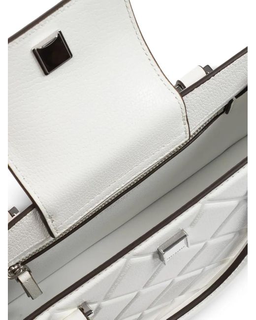 Tory Burch White Goat Leather Tote Bag