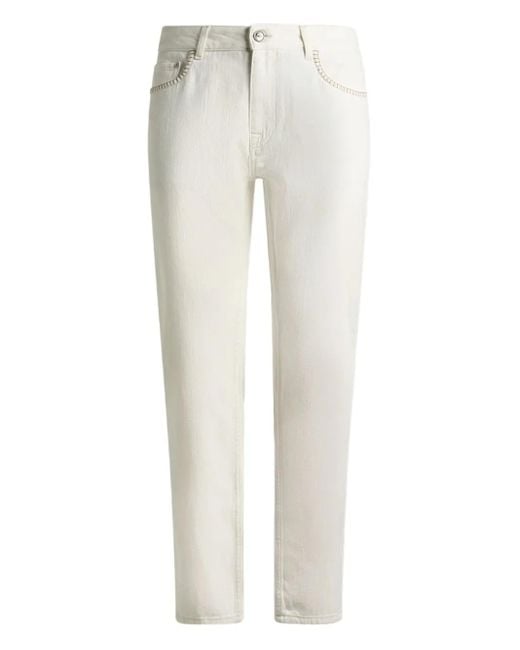 Etro White Stitched-Pocket Jeans for men
