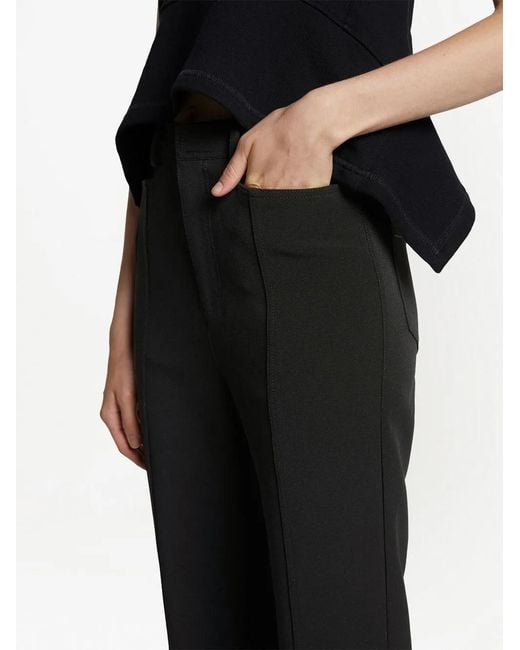 Proenza Schouler Black Cropped Kick-Flare Trousers
