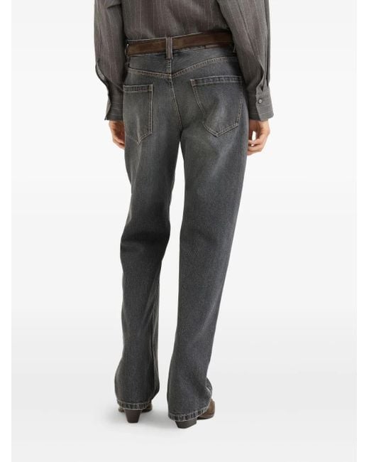 Brunello Cucinelli Jeans Met Riemlussen in het Gray